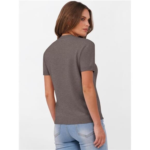 Womens Wool Blend Crew Neck Sweater Shirts - Picture 5 of 7